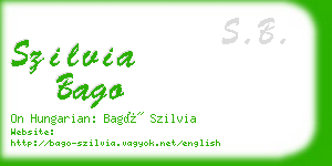 szilvia bago business card